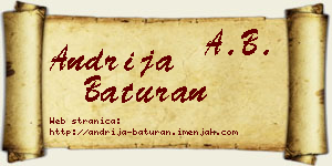 Andrija Baturan vizit kartica
